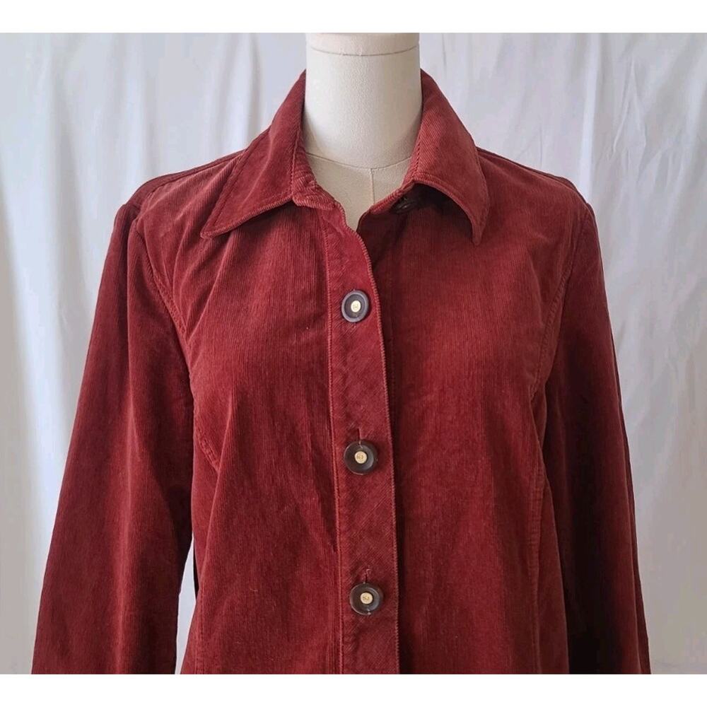 Vintage St. John Sport Womens Dark Red Corduroy Button Up Jacket Small - Picture 3 of 6